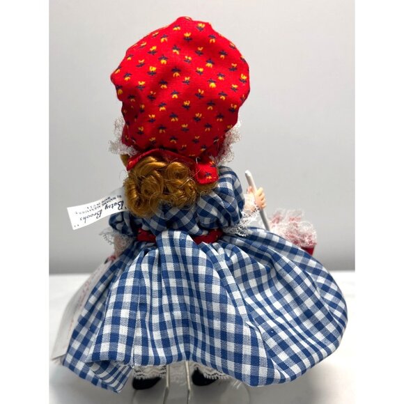 Madame Alexander Miniature Showcase Doll With Parasol & Red Bonnet, Signed Stand - Picture 3 of 7